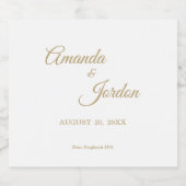 Étiquette Pour Bouteilles De Bière Étiquette de bière de calligraphie or simple (Étiquettes simples)