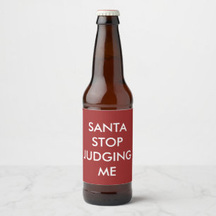 Étiquette Pour Bouteilles De Bière Étiquette de bière rouge "SANTA ARRÊTE DE ME JUGER