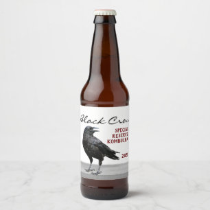 Étiquette Pour Bouteilles De Bière Étiquette de boisson Black Crow, modifiable