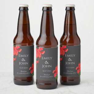 Étiquette Pour Bouteilles De Bière Étiquette de bouteille de bière à fleur d'Hibiscus