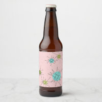 Étiquette de bouteille de bière rose Iconique