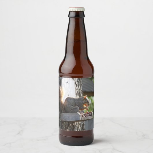 Étiquette Pour Bouteilles De Bière Étiquette de bouteille d'écureuil (Devant)