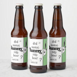 Étiquette Pour Bouteilles De Bière Étiquette de la bière de Pâques, Bunny a-t-il dit