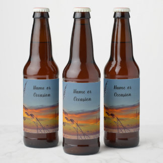 Étiquette Pour Bouteilles De Bière Étiquette de la bière Sunset Beach