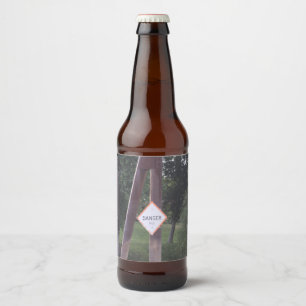 Étiquette Pour Bouteilles De Bière Étiquette de la bouteille de signe de danger