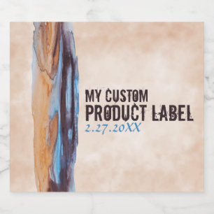 Étiquette Pour Bouteilles De Bière Étiquette de produit Caramel & Pinceau Bleu