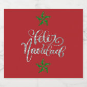 Étiquette Pour Bouteilles De Bière Étoile de Noël de la Parties scintillant verte (Étiquettes simples)