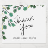 Étiquette Pour Bouteilles De Bière Eucalyptus Merci de feuille tiré à la main (Étiquettes simples)