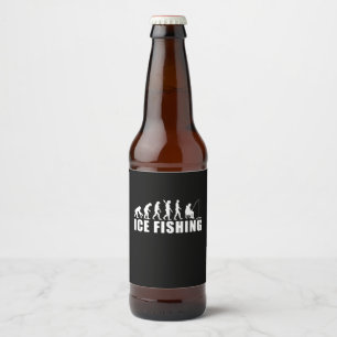 Étiquette Pour Bouteilles De Bière Évolution de la pêche sur glace Fisher