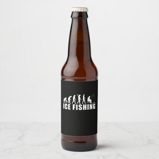 Étiquette Pour Bouteilles De Bière Évolution de la pêche sur glace Fisher (Devant)