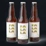 Étiquette Pour Bouteilles De Bière Fa La La | Fun Christmas White & Gold<br><div class="desc">Étiquette simple bouteille de bière White & Gold de Noël avec texte "Fa La" dans un style de typographie amusant mais élégant et étoiles pétillantes. Customisez avec un bref message d'accueil et le nom de l'expéditeur. Mélanger et correspondre avec d'autres modèles de cette série.</div>
