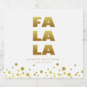 Étiquette Pour Bouteilles De Bière Fa La La | Fun Christmas White & Gold (Étiquettes simples)