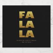 Étiquette Pour Bouteilles De Bière Fa La La | Simple Christmas Black & Gold Beer Bot (Étiquettes simples)