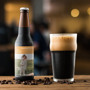 Étiquette Pour Bouteilles De Bière Famille moderne photo et Bon thanksgiving cadeau d