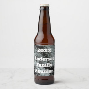 Étiquette Pour Bouteilles De Bière Famille Moderne Réunion Noir Blanc Eau Plante