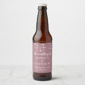 Étiquette Pour Bouteilles De Bière Farmhouse Rustique Lumières Rose (Devant)