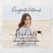 Étiquette Pour Bouteilles De Bière Félicitations à l'obtention du diplôme Photo & Bla (Étiquettes simples)