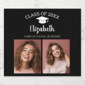 Étiquette Pour Bouteilles De Bière Félicitations Diplômé - Script Graduation Photo (Étiquettes simples)