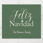 Étiquette Pour Bouteilles De Bière Feliz Navidad Fête de Noël moderne (Étiquettes simples)