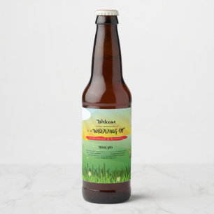 Étiquette Pour Bouteilles De Bière Festival Rustique moderne Accueil Mariage de maria