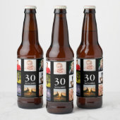 Étiquette Pour Bouteilles De Bière fête de 30e anniversaire photo collage mec noir (Bouteilles)