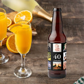 Étiquette Pour Bouteilles De Bière fête de 40e anniversaire photo collage mec noir