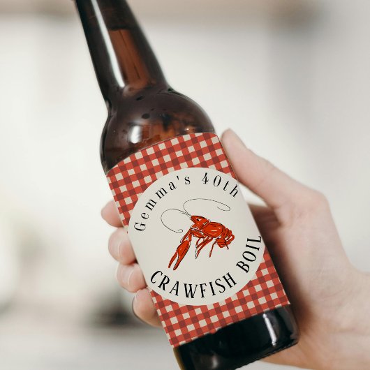 Étiquette Pour Bouteilles De Bière Fête de fruits de mer ébullition d'écrevisses à ca