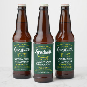 Étiquette Pour Bouteilles De Bière Fête de Remise des Diplômes Félicitations Moderne