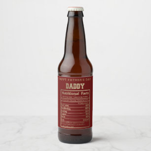 Étiquette Pour Bouteilles De Bière Fête des pères de données nutritionnelles papa