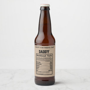 Étiquette Pour Bouteilles De Bière Fête des pères de données nutritionnelles papa