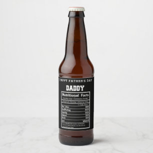 Étiquette Pour Bouteilles De Bière Fête des pères de données nutritionnelles papa