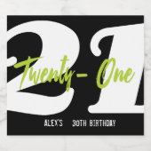 Étiquette Pour Bouteilles De Bière Fête du 21e anniversaire moderne et tendance (Étiquettes simples)