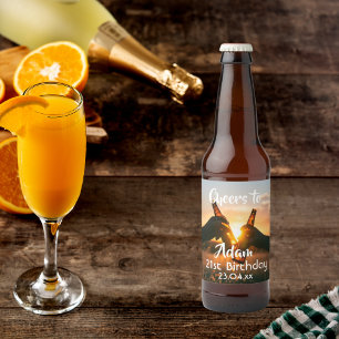 Étiquette Pour Bouteilles De Bière fête du 21e anniversaire pour les gars encourage l