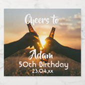 Étiquette Pour Bouteilles De Bière Fête du 50e anniversaire pour les gars encourage l (Étiquettes simples)