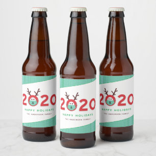 Étiquette Pour Bouteilles De Bière Fête sur mesure de Reindeer masqué humoristique