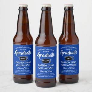 Étiquette Pour Bouteilles De Bière Fêtes de fin d'études supérieures Moderne Royal Bl