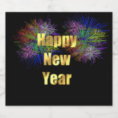 Étiquette Pour Bouteilles De Bière Feu d'artifice du Nouvel An (Étiquettes simples)