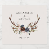 Étiquette Pour Bouteilles De Bière Feuillage rustique, détails mariages floraux et ce (Étiquettes simples)