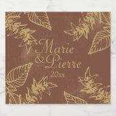 Étiquette Pour Bouteilles De Bière Feuilles Brown & Gold Bay (Étiquettes simples)