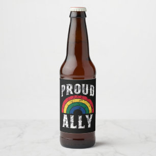 Étiquette Pour Bouteilles De Bière Fierté arc-en-ciel Fière Ally Lesbian Pride Vintag