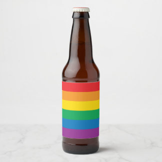 Étiquette Pour Bouteilles De Bière fierté | Design arc-en-ciel coloré