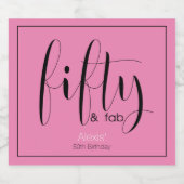 Étiquette Pour Bouteilles De Bière Fifty & Fab, 50e anniversaire (Étiquettes simples)