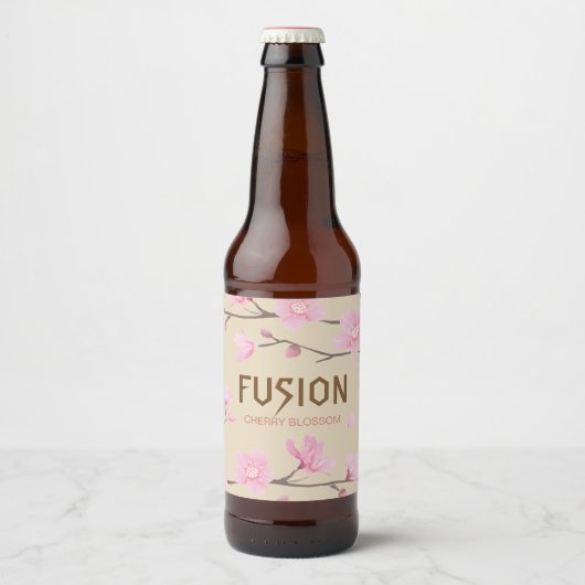 Étiquette Pour Bouteilles De Bière Fleur de cerisier - FUSION (Devant)