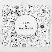 Étiquette Pour Bouteilles De Bière Fleur sauvage Monochrome moderne (Étiquettes simples)