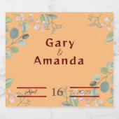 Étiquette Pour Bouteilles De Bière Fleurs avec feuilles    (Étiquettes simples)