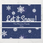 Étiquette Pour Bouteilles De Bière Flocon de neige d'hiver, vacances (Étiquettes simples)