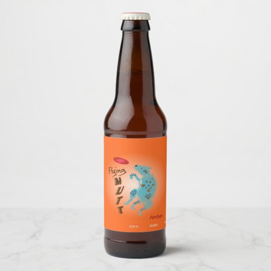 Étiquette Pour Bouteilles De Bière Flying Mutt, nom et style (Devant)