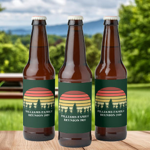 Étiquette Pour Bouteilles De Bière Forêt Coucher Personnalisé Famille Réunion Voyage 