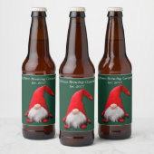 Étiquette Pour Bouteilles De Bière Fou Noël Rouge Gnome (Bouteilles)