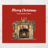 Étiquette Pour Bouteilles De Bière Foyer victorien cosy Noël (Étiquettes simples)